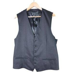 John Varvatos Luxe Cotton Blend Vest In Black Size 46